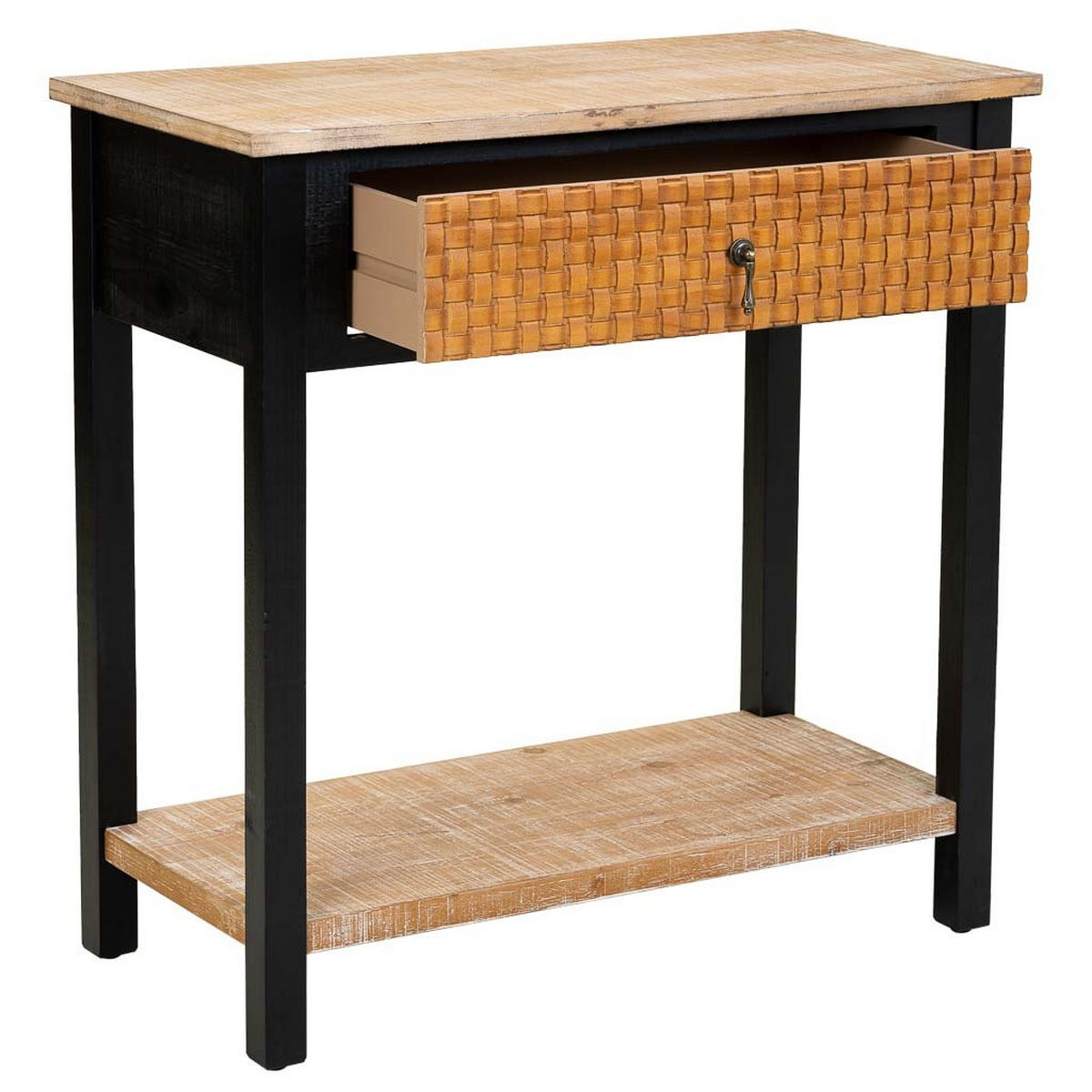 KONSOLENTISCH aus Holz, 80x38x82cm - Schwarz, Holz (38/80/82cm) - Wanderlust