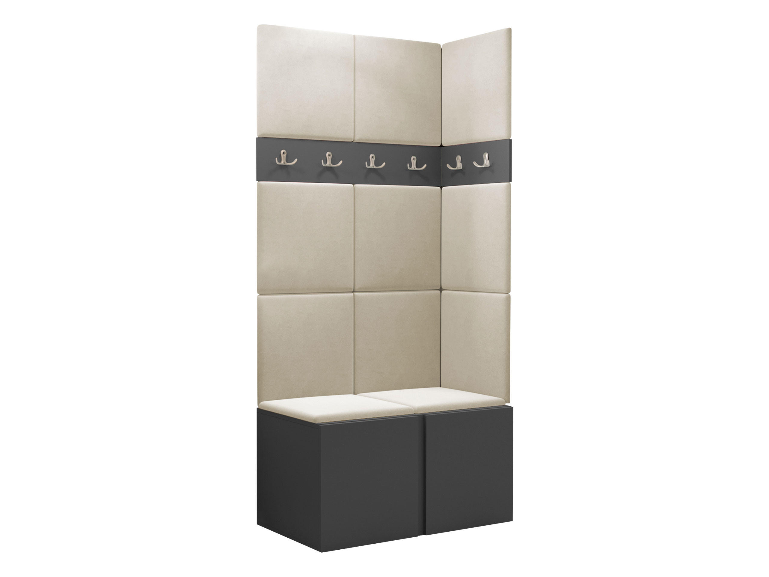 GARDEROBEN-SET Orion I - Beige/Graphitfarben, Holzwerkstoff/Kunststoff (84/186/46cm) - MIRJAN24