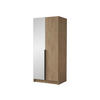 KLEIDERSCHRANK Bono II - Eichefarben/Schwarz, Holzwerkstoff/Metall (100/215/58cm) - MIRJAN24