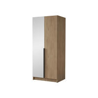 KLEIDERSCHRANK Bono II - Eichefarben/Schwarz, Holzwerkstoff/Metall (100/215/58cm) - MIRJAN24