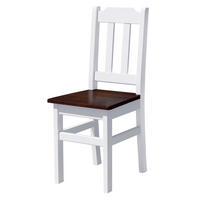 HOLZSTUHL Massiv Kiefer Holz, Weiss/Nuss, 90 x 36 x 39 cm - Walnussfarben, Holz (39/90/36cm) - Koma