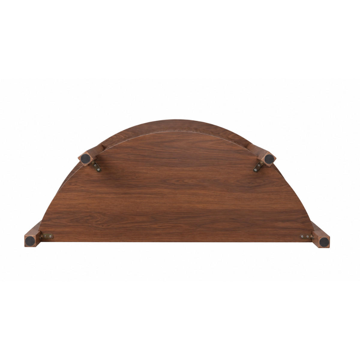 ABGERUNDETE Konsole mit Nussbaum-Optik und 2 Ebenen bologne 100/40/76 cm - Naturfarben, Holzwerkstoff (100/40/76cm) - Calicosy