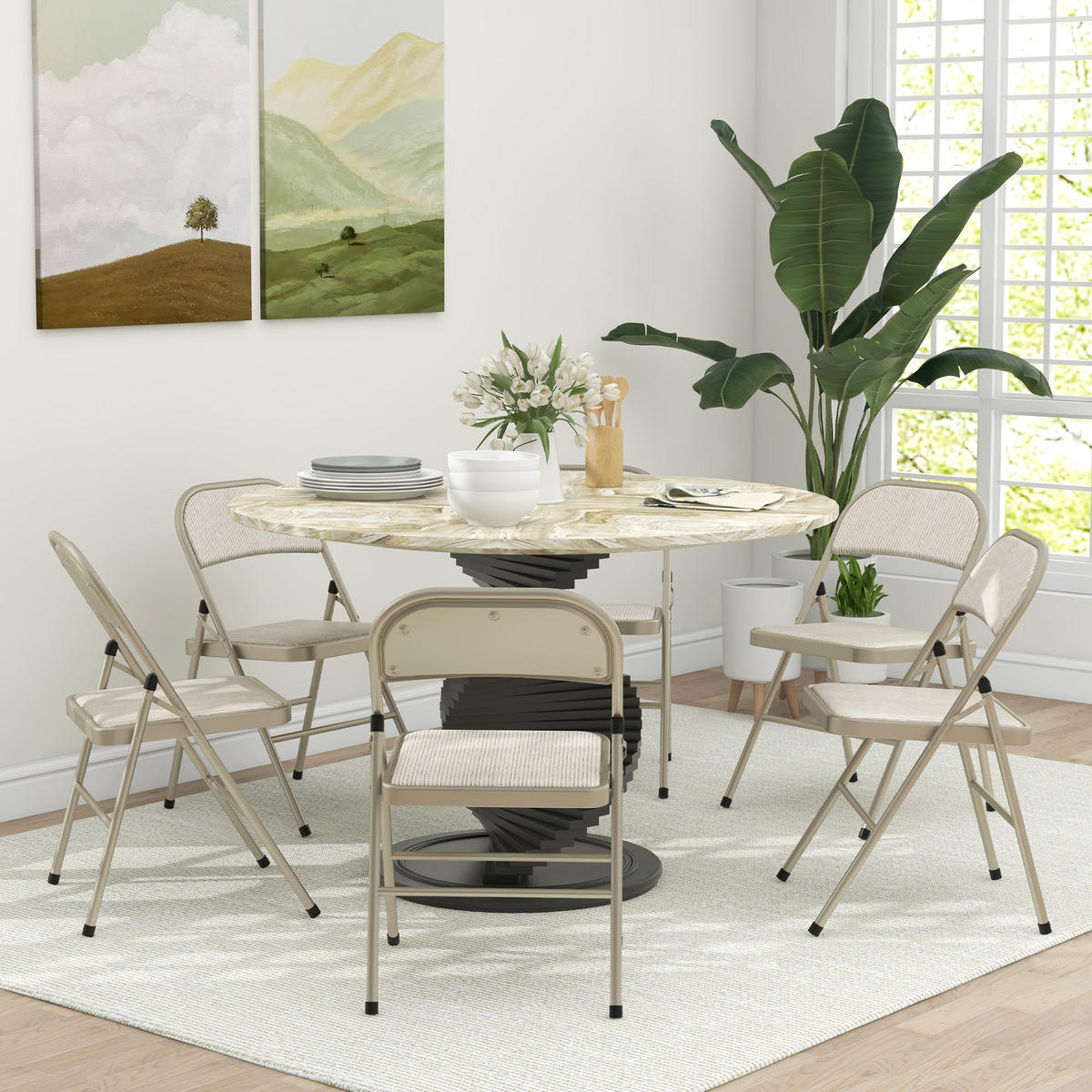 KLAPPSESSEL Beige 6 Stück - Beige, Naturmaterialien (45/78/46cm) - GiPP