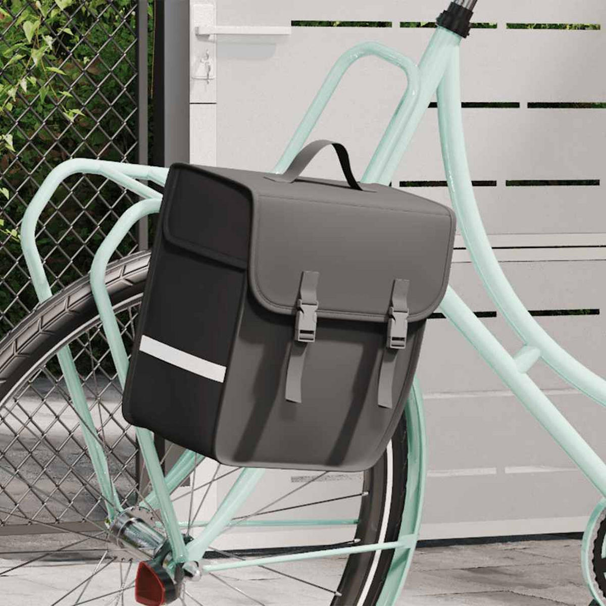 FAHRRADTASCHE Für Gepäckträger Wasserdicht 21 L Schwarz - Schwarz, Textil (18/30/38cm) - vidaXL