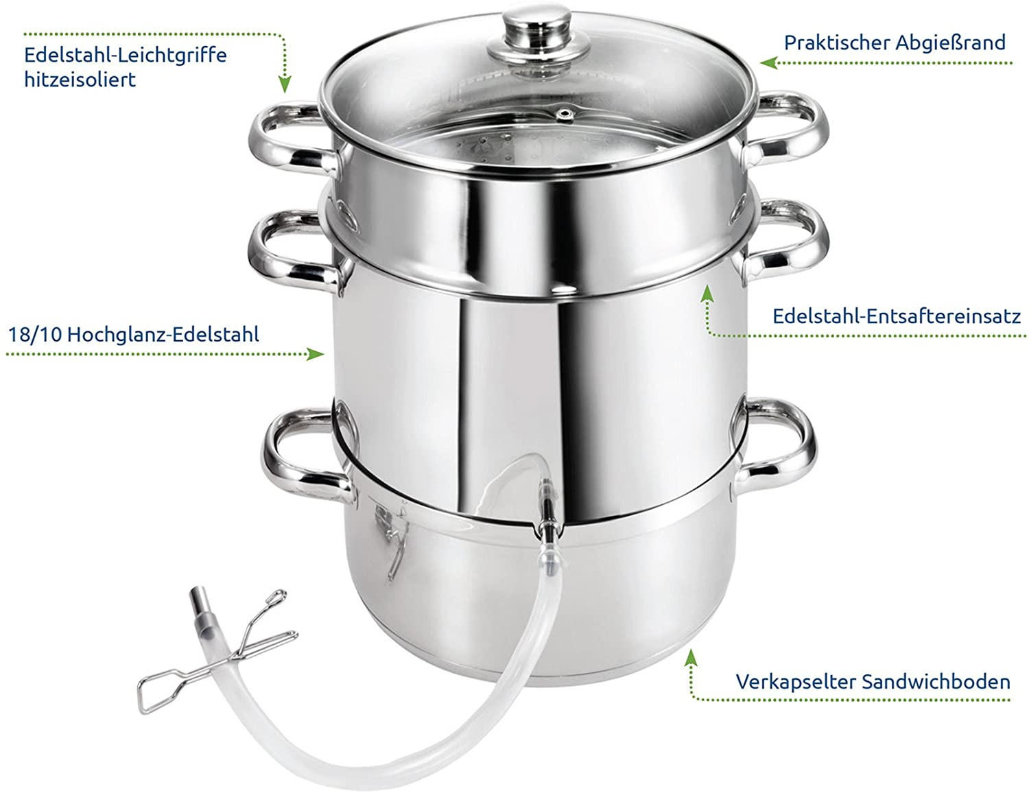 DAMPFENTSAFTER Vital, Edelstahl, Induktion, Ø 25,5 cm - Edelstahlfarben, Metall (25.5cm) - KOPF