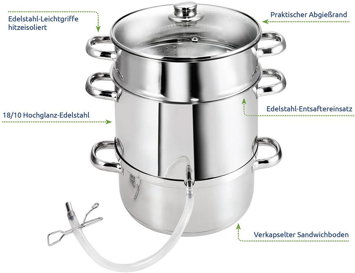 DAMPFENTSAFTER Vital, Edelstahl, Induktion, Ø 25,5 cm - Edelstahlfarben, Metall (25.5cm) - KOPF