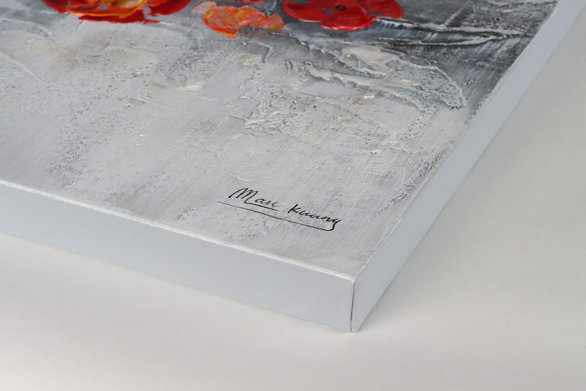 ÖLGEMÄLDE 120/60 cm - Rot/Grau, Holz/Textil (120/60cm) - KUNSTLOFT
