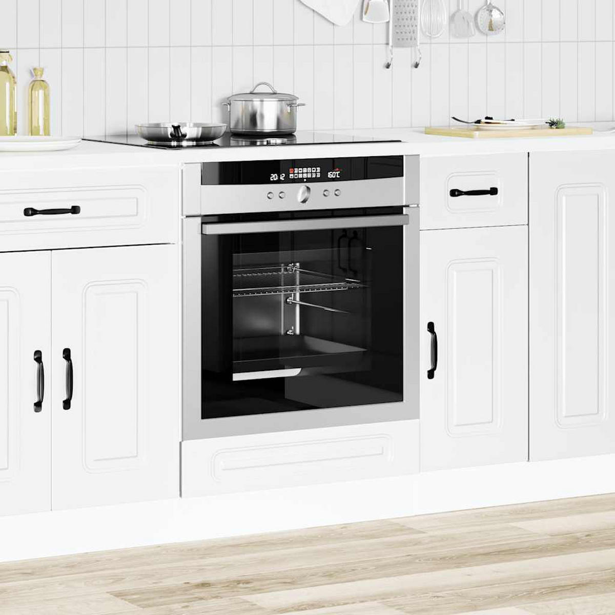HERDUMBAUSCHRANK Kalmar Weiss Holzwerkstoff - Weiß, Holzwerkstoff (46/81.5/60cm) - vidaXL