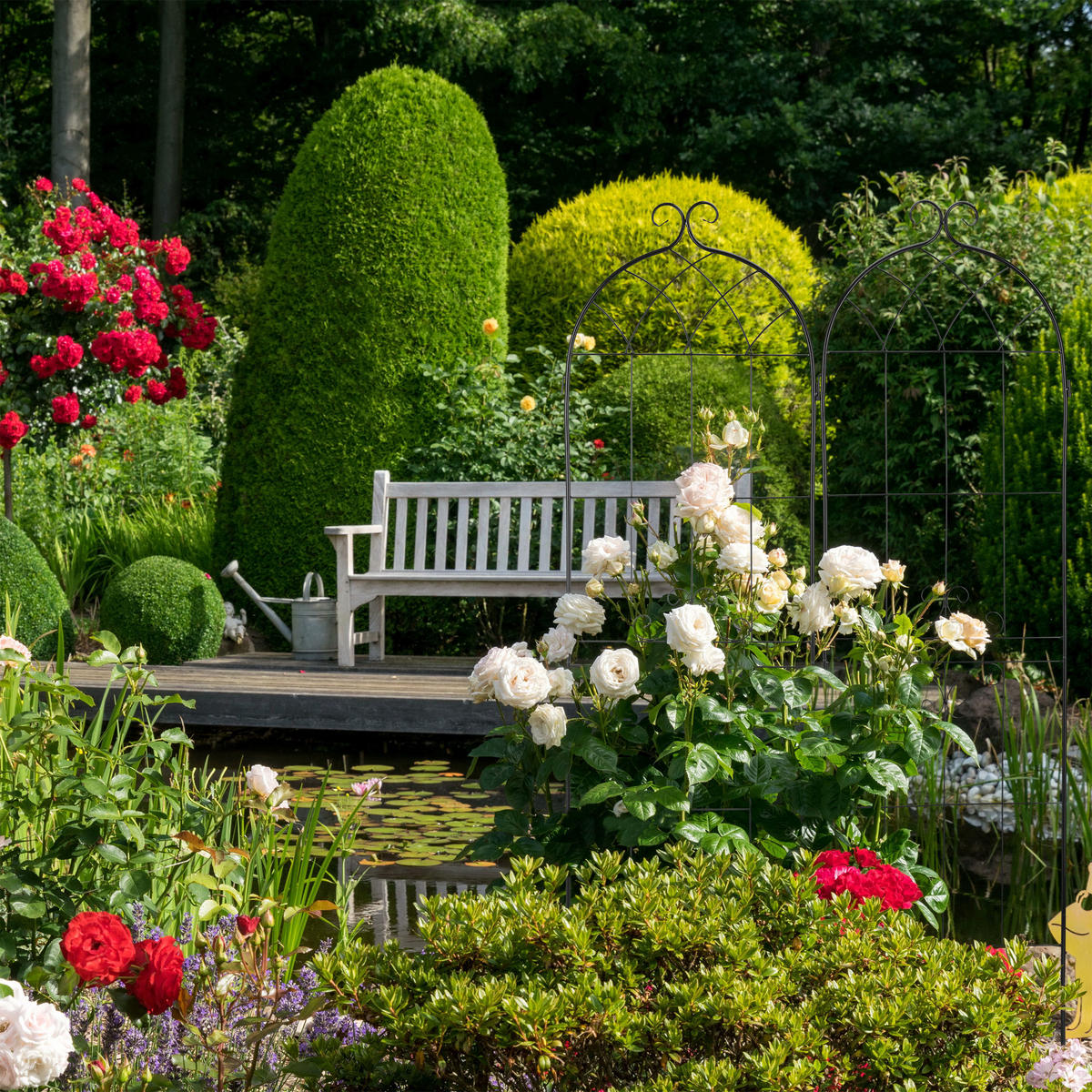 2XRANKGITTER - Schwarz, Metall (51.5/180/1.5cm) - Relaxdays