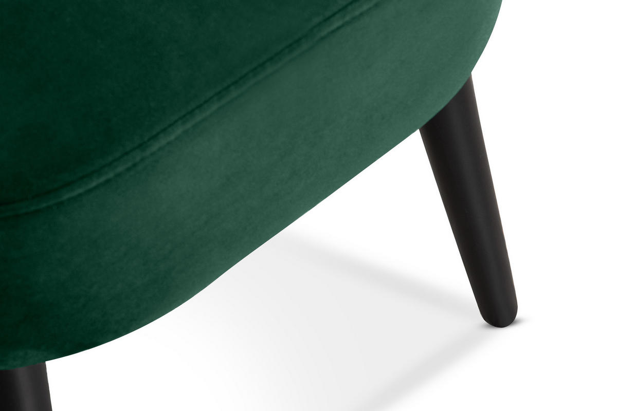 COCKTAILSESSEL DUCO auf hohen Beinen, Dunkelgrün/Schwarz - Dunkelgrün/Schwarz, Holz/Textil (63/89/65cm) - KONSIMO®
