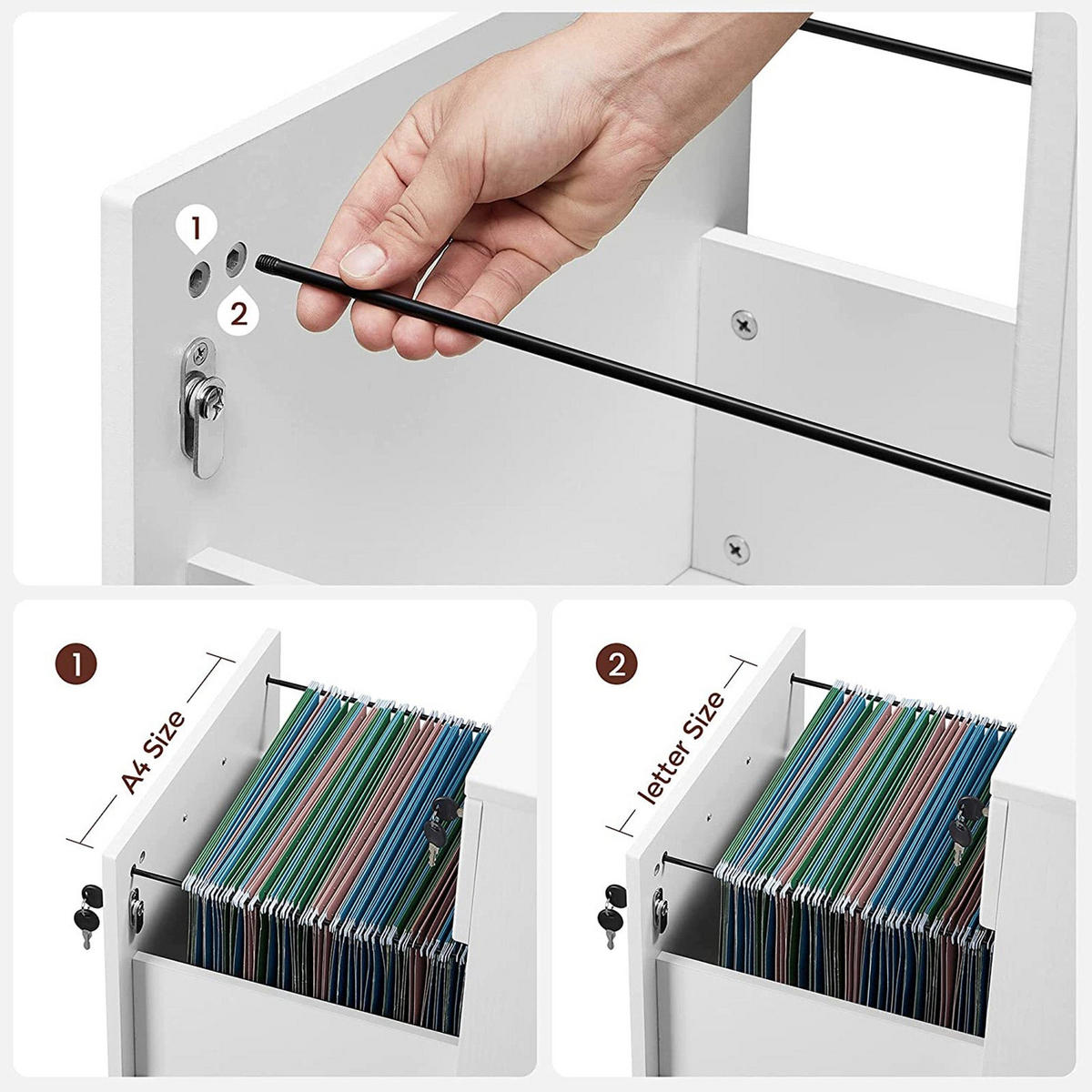 ROLLCONTAINER - Weiß, Holzwerkstoff (40/55/44cm) - Hansiro
