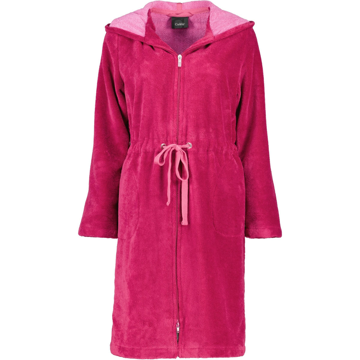 BADEMANTEL DAMEN KURZMANTEL MIT KAPUZE CAWÖ HOME 822 BEERE - 22 - Rosa, Textil (XSnull) - Cawoe
