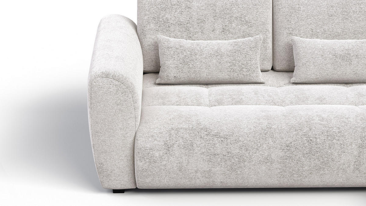 ECKSOFA SORENO 4-Sitzer, ecru - Ecru/Schwarz, Holz/Textil (293/171cm) - Courtois Laville