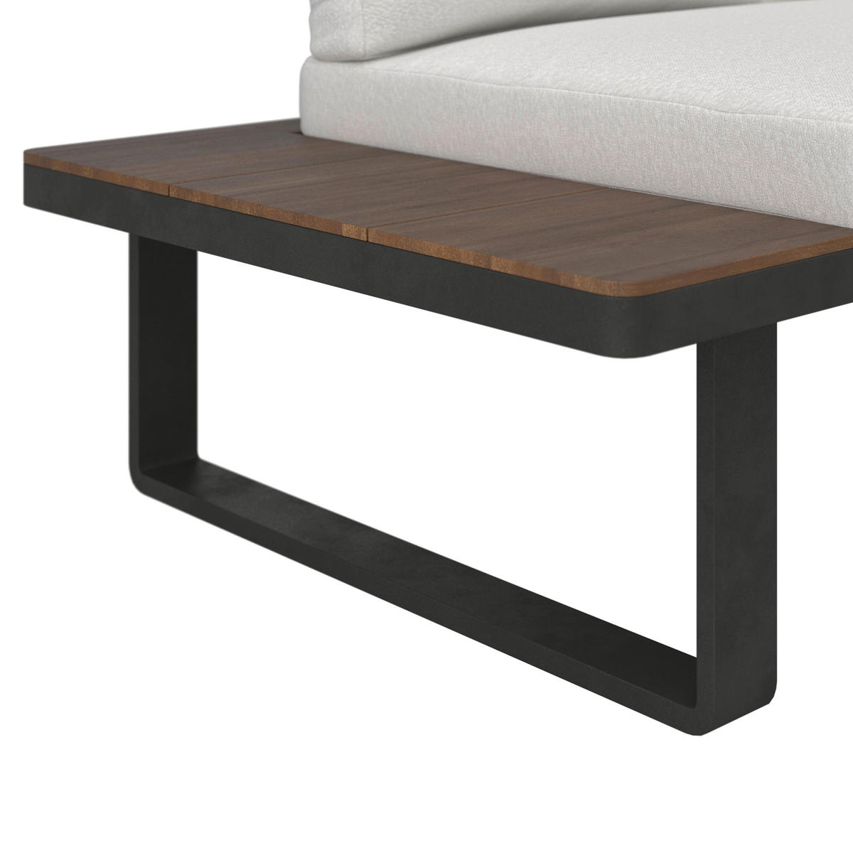 DINING-LOUNGESET Gianna Holz Outdoorstoff/Metall +Abdeckung - Creme, Holz - Bessagi Garden