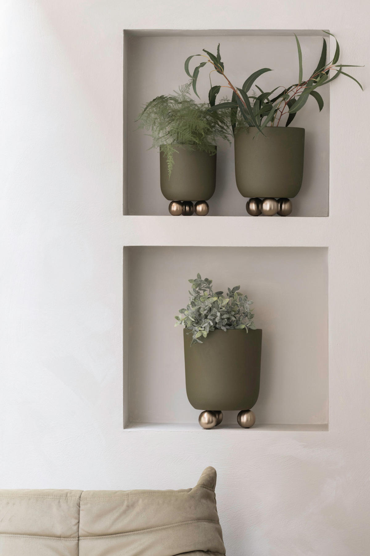 BLUMENTOPF Estilo Grün Ø26/32 cm - Grün, Metall (32cm) - Present Time