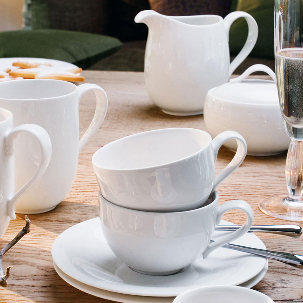 KAFFEETASSEN New Cottage Basic weiß 150 ml 6er Set - Weiß, Keramik (0.15L) - Villeroy & Boch