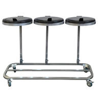 ROLLBARER Doppel-Müllsackständer mit 4 Rollen verzinkt - Silberfarben, Metall (80/96/43cm) - QUICK STAR