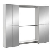 GARDEROBE Systemmöbel Projekt X 3tlg. Kombination , ca.232x191x34 cm - Weiß, Holzwerkstoff (232/191/37cm)