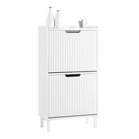 SCHUHSCHRANK Weiß - Weiß, Holzwerkstoff/Metall (50/90/19cm) - SoBuy