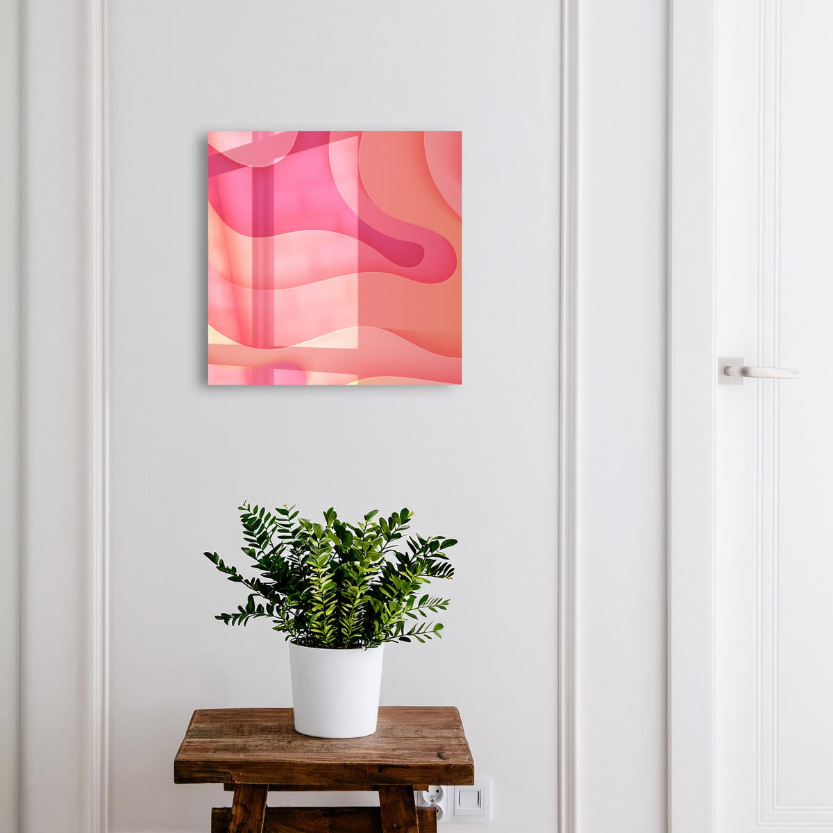 SCHLÜSSELBOX Schwarz 30x30 cm- Türöffnung nach rechts - Wellenenergie - Pink, Metall (30/30/5cm) - TULUP