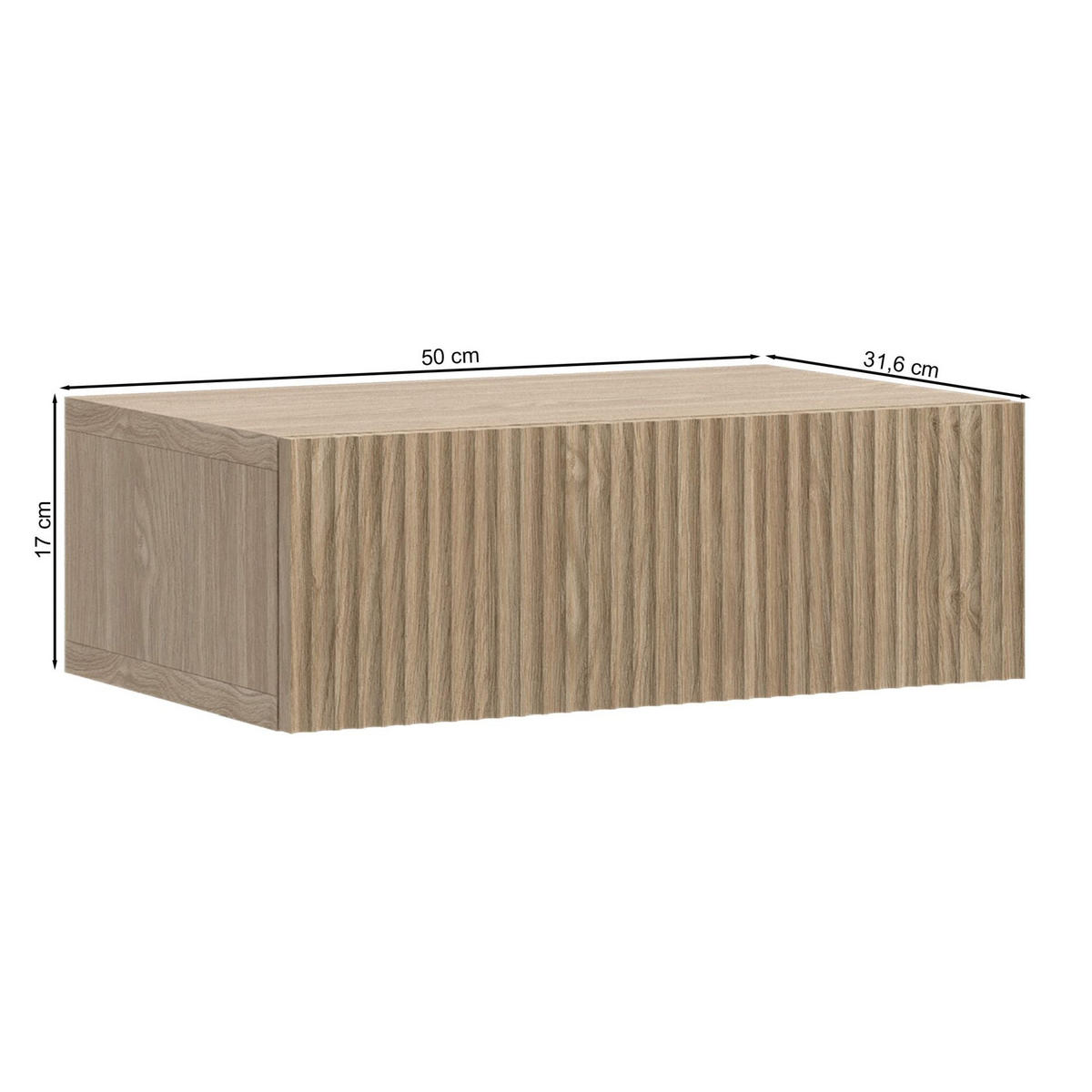 NACHTKONSOLE Nolie Eichenholzoptik mit Schublade 50 cm - Eichefarben, Holzwerkstoff (50/17/31.6cm) - Selsey