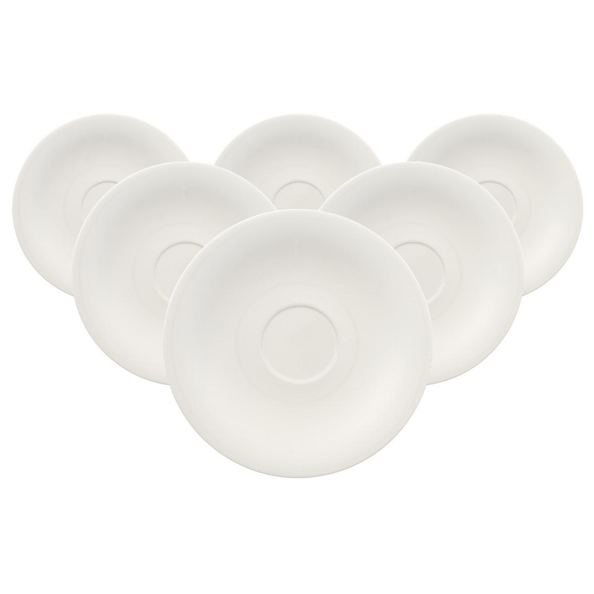 CAPPUCCINOUNTERTASSEN New Cottage Basic weiß ø 19 cm 6er Set - Weiß, Keramik (19cm) - Villeroy & Boch