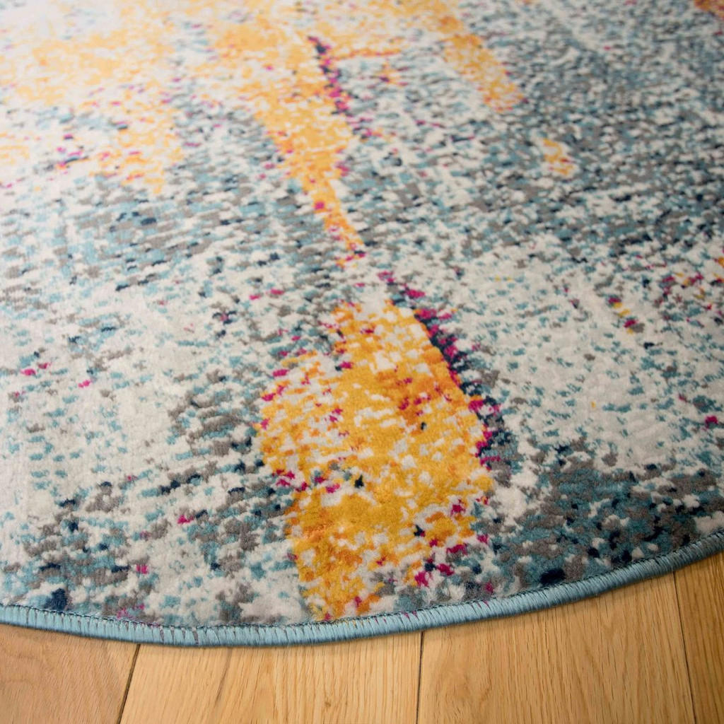 Thumbnail - Kukoon Rugs Webteppich, Hellblau, Textil, Abstrakt, Rund, 120x120 cm, Teppiche & Böden, Teppiche, Webteppiche