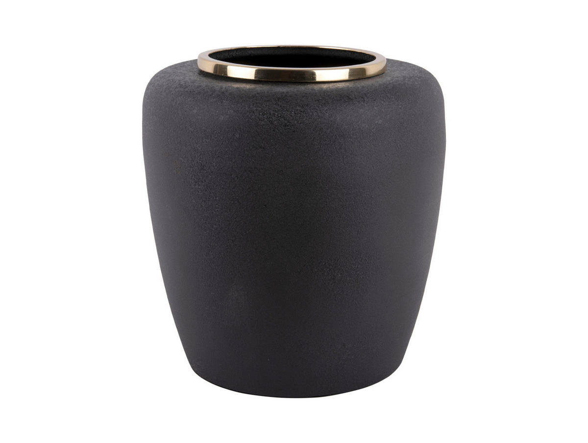 VASE Dex 33/33/35 cm - Schwarz, Metall (35cm) - Present Time