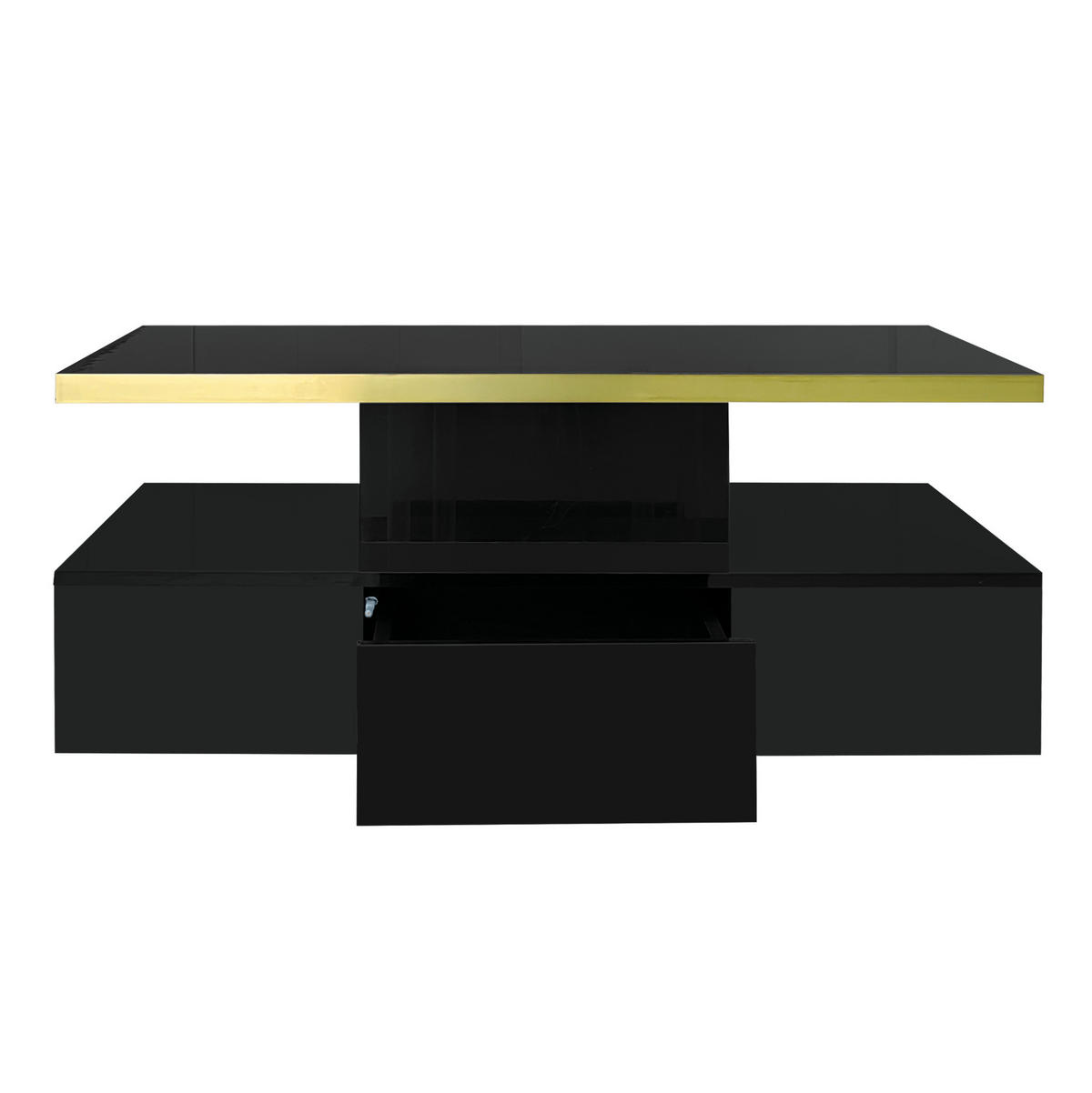 COUCHTISCH 100/50/39 cm Schwarz aus Spanplatte mit Schublade - Schwarz, Holzwerkstoff (100/50/38.5cm) - OKMYHOME
