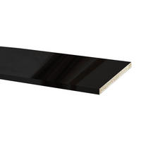 SOCKELLEISTE Schwarz Hochglanz 200 / 1,8 / 10cm - Frontdekor - Schwarz Hochglanz, Holzwerkstoff (1.8/200/10cm) - Feldmann-Wohnen