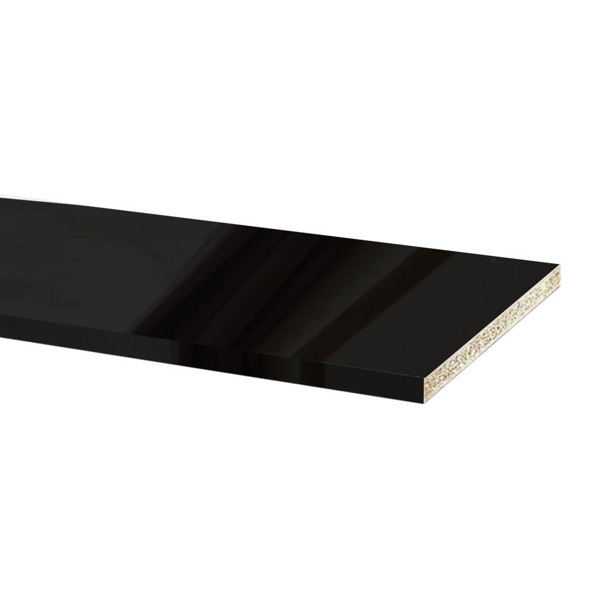 SOCKELLEISTE Schwarz Hochglanz 200 / 1,8 / 10cm - Frontdekor - Schwarz Hochglanz, Holzwerkstoff (1.8/200/10cm) - Feldmann-Wohnen