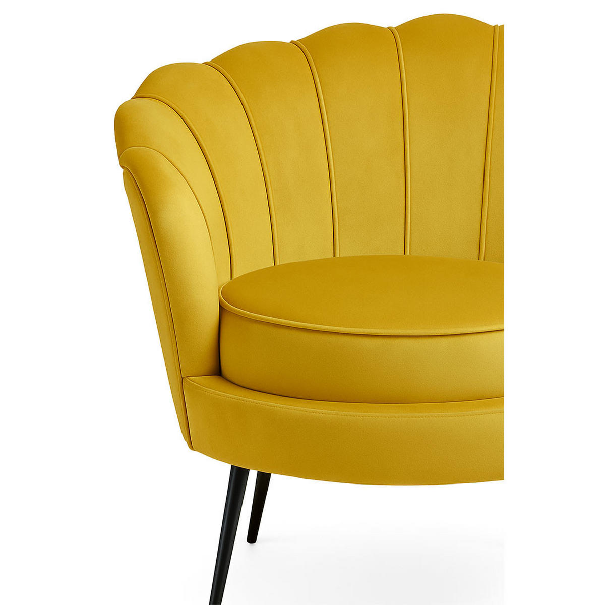 SESSEL Nice Velours Gelb - Gelb, Textil/Metall (83/75/76cm) - ebuy24