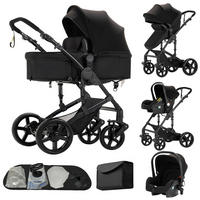 KINDERWAGENSET 3-in-1, B588-Schwarz - Schwarz, Metall (80/60cm) - Kaket