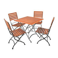 GARTEN-SITZGRUPPE Siri 5-teilig Quadratisch Ohne Armlehne Gartenmöbel-Set - Hellbraun, Holz - DELUKE