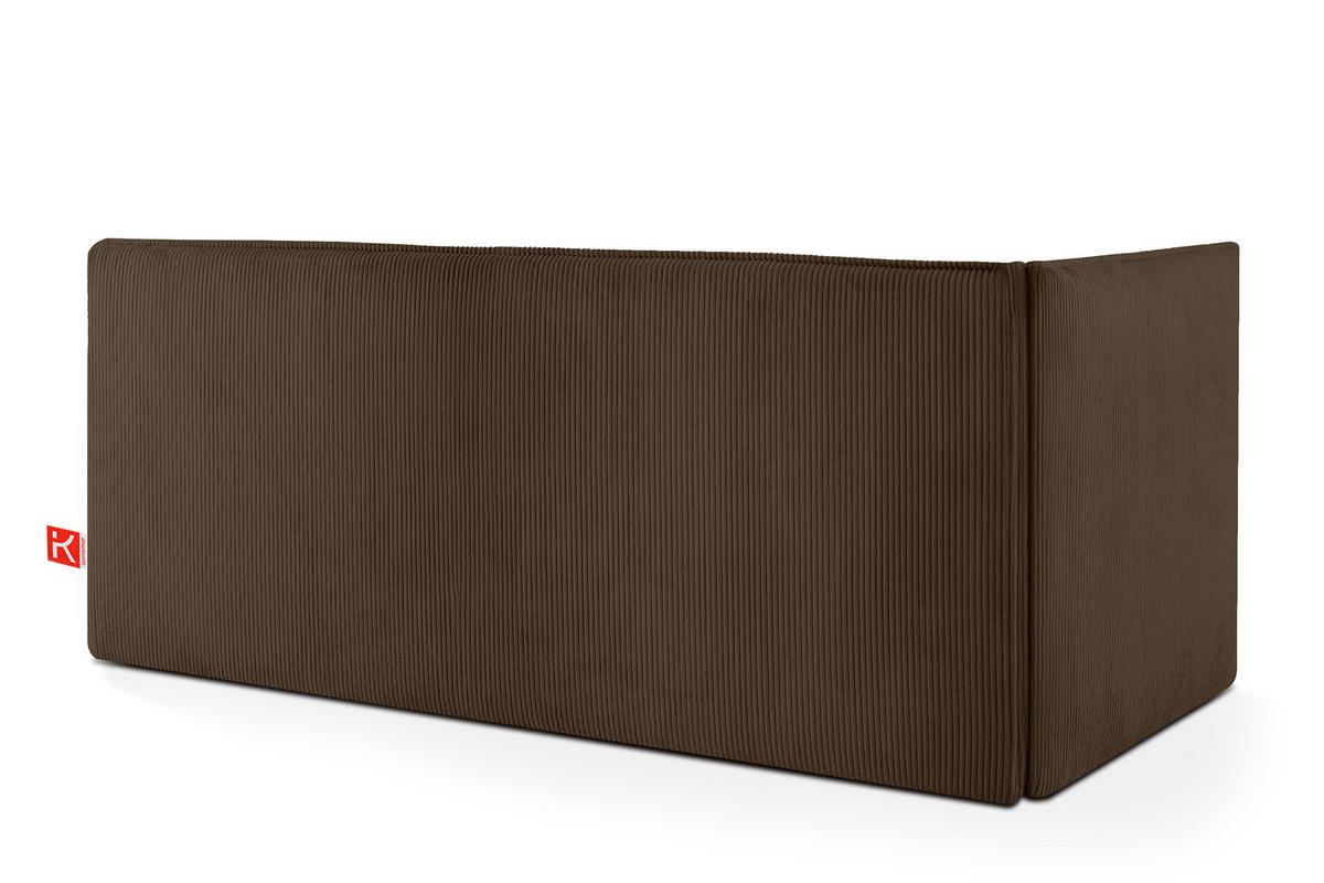 JUGENDBETT ROTI Einzelbett mit Bettkasten, 90x200cm, Bett mit Bonellmatratze, mit Rückenlehne - Dunkelbraun/Schwarz, Holz/Holzwerkstoff (92/200cm) - KONSIMO®