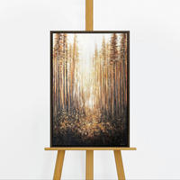 GEMÄLDE Waldglanz Schattenfugenrahmen Grau 60x40 cm - Grau, Holz (60/40cm) - YS-art gallery