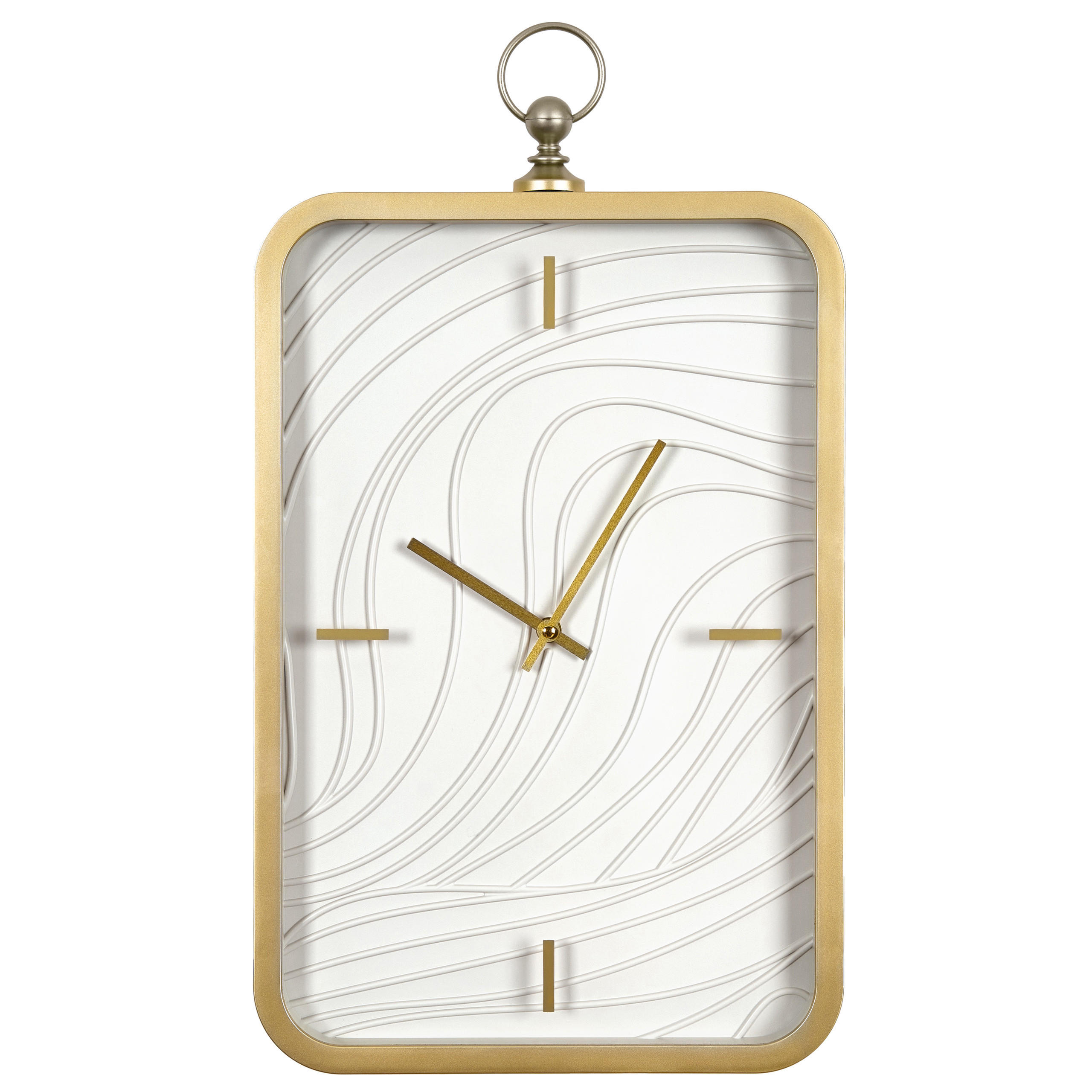 Beliani Wanduhr Weiß, Gold 32x57x5 cm