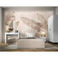 JUGENDZIMMER Mossa in Weiß & Eiche Whisky 4 teilig mit Polsterbett 120er Breite, Kleiderschrank Schreibtisch und Nachttisch - Weiß, Holzwerkstoff (80/200/120cm)