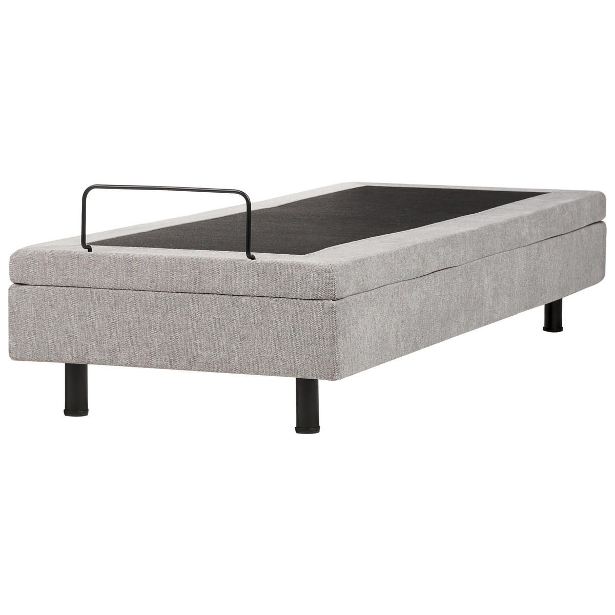 POLSTERBETT Verstellbar 80/200 cm Hellgrau Duke II - Hellgrau/Schwarz, Textil (80/200cm) - Beliani