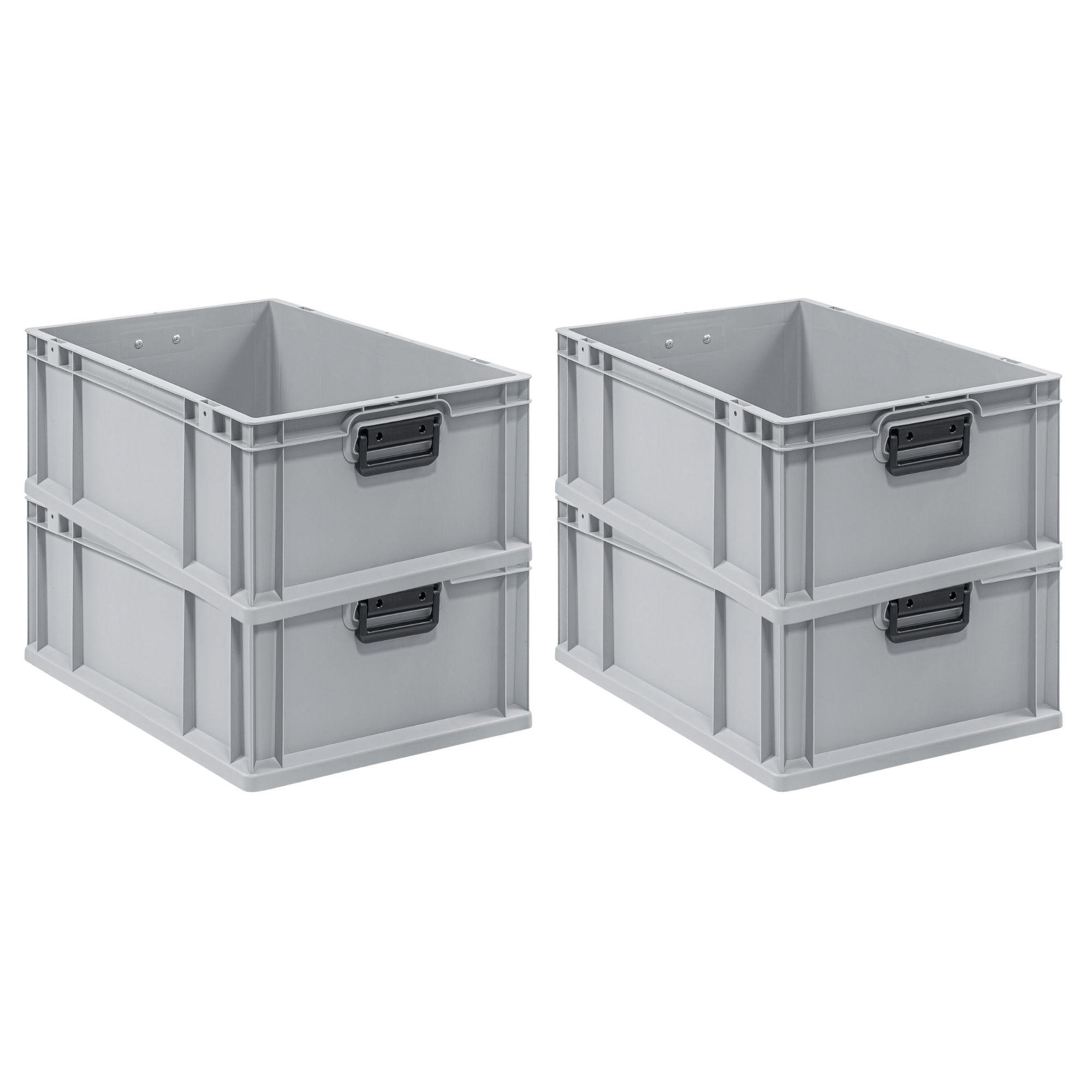 EUROBOX 4x Nextgen Portable Duo 22x40x60cm 44 Liter - Grau, Kunststoff (40/22/60cm) - PROREGAL
