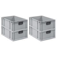 EUROBOX 4x Nextgen Portable Duo 22x40x60cm 44 Liter - Grau, Kunststoff (40/22/60cm) - PROREGAL