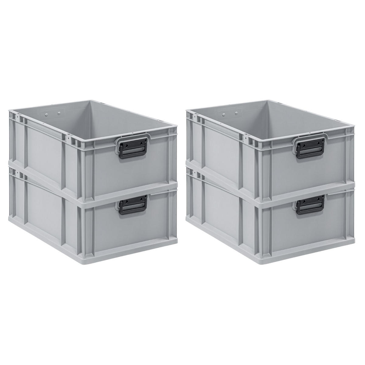 EUROBOX 4x Nextgen Portable Duo 22x40x60cm 44 Liter - Grau, Kunststoff (40/22/60cm) - PROREGAL