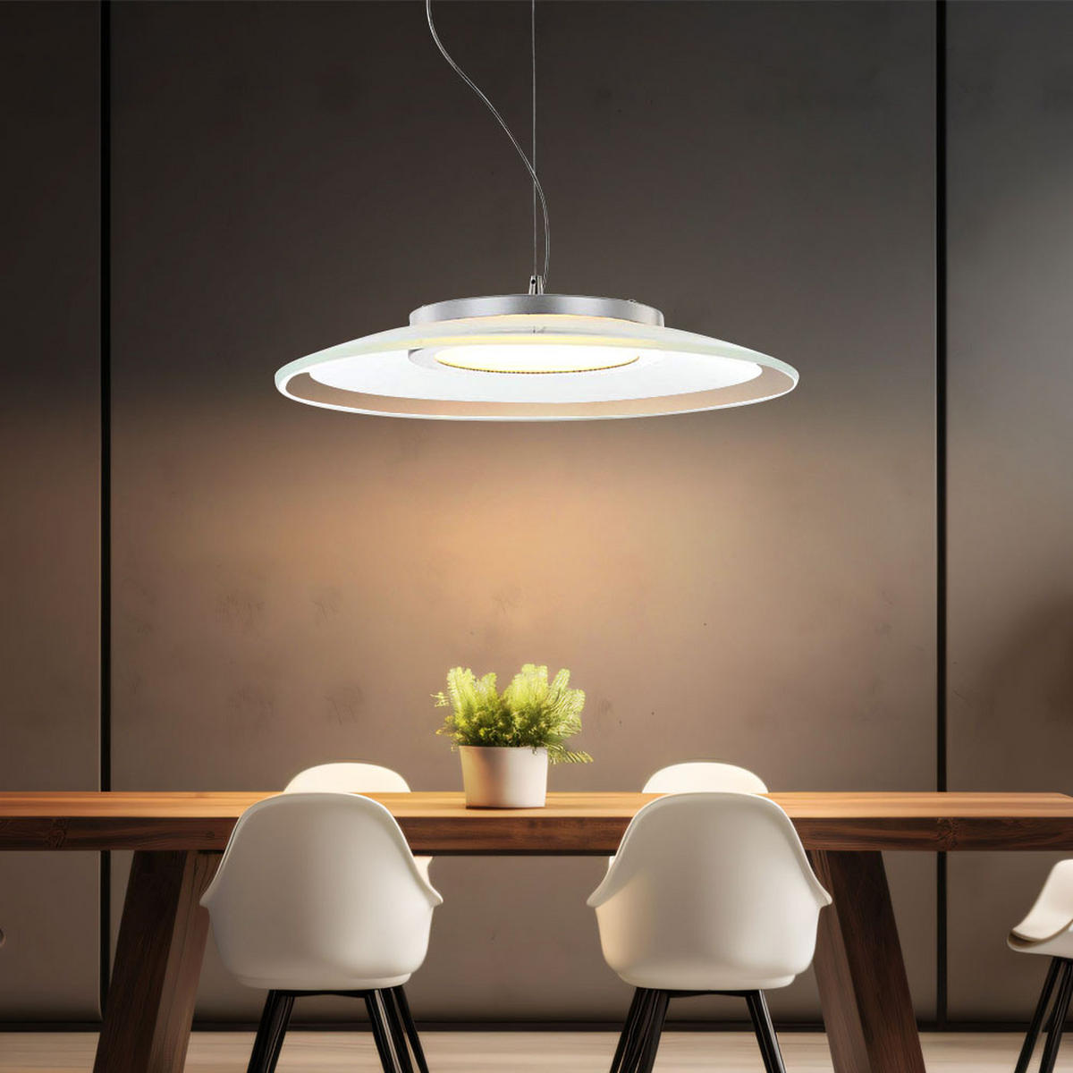 LED HÄNGELEUCHTE Metall Silber - Silberfarben, Glas (40/40/125cm) - Globo Lighting