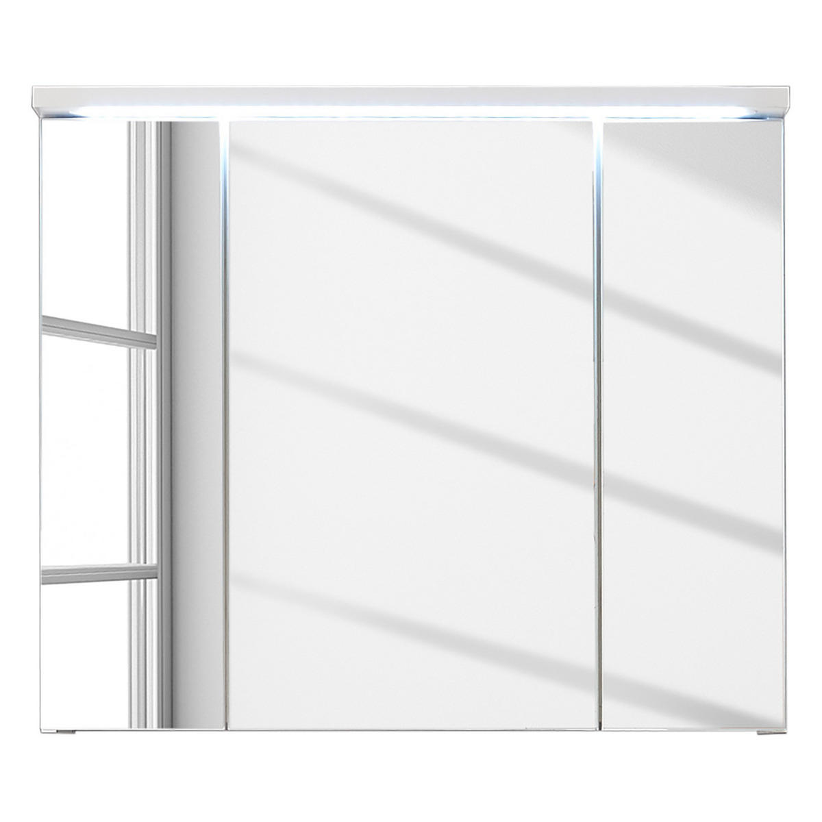 SPIEGELSCHRANK - inkl. Beleuchtung - Weiß, Holzwerkstoff (80/69/20cm) - home24