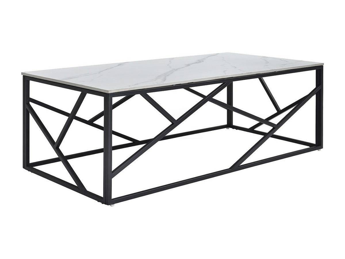 COUCHTTISCH nicht ausziehbar - 120 cmcm x 60 cmcm - Keramik - Schwarz, Weiß - MELRONE - Weiß, Keramik (60/120/40.5cm) - Vente-Unique