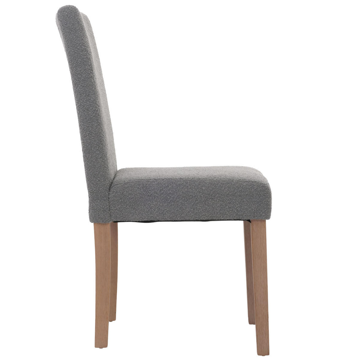 ESSZIMMERSTUHL 6er-Set klassisch und zeitlos 90x42x50cm Sitzhöhe 47cm Stoff/Textil Bouclé Holz naturfarbene Beine Grau - Grau, Textil (42/90/50cm) - CHEFGASTRO