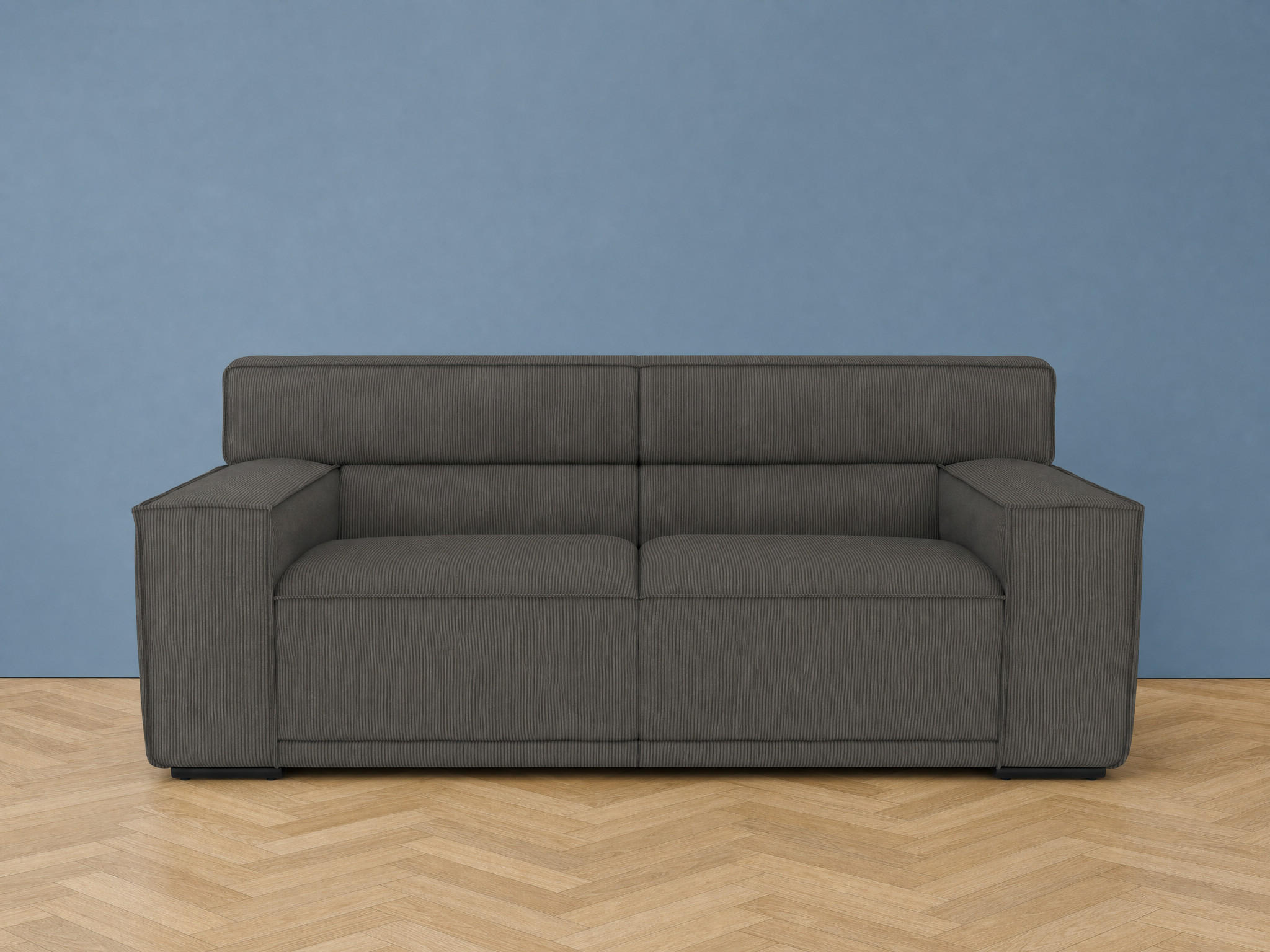 2,5-SITZER Umea Cord Grau 194/106/78 cm - Anthrazit, Kunststoff/Textil (194/78/106cm) - foamnova