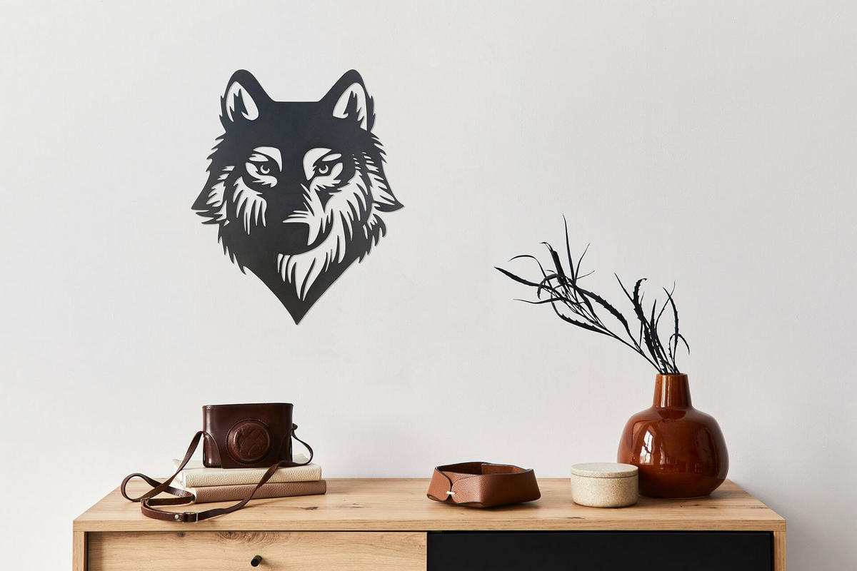 WANDDEKO Schwarz 68/82 cm - Schwarz, Metall (2.86/82/2cm) - KUNSTLOFT
