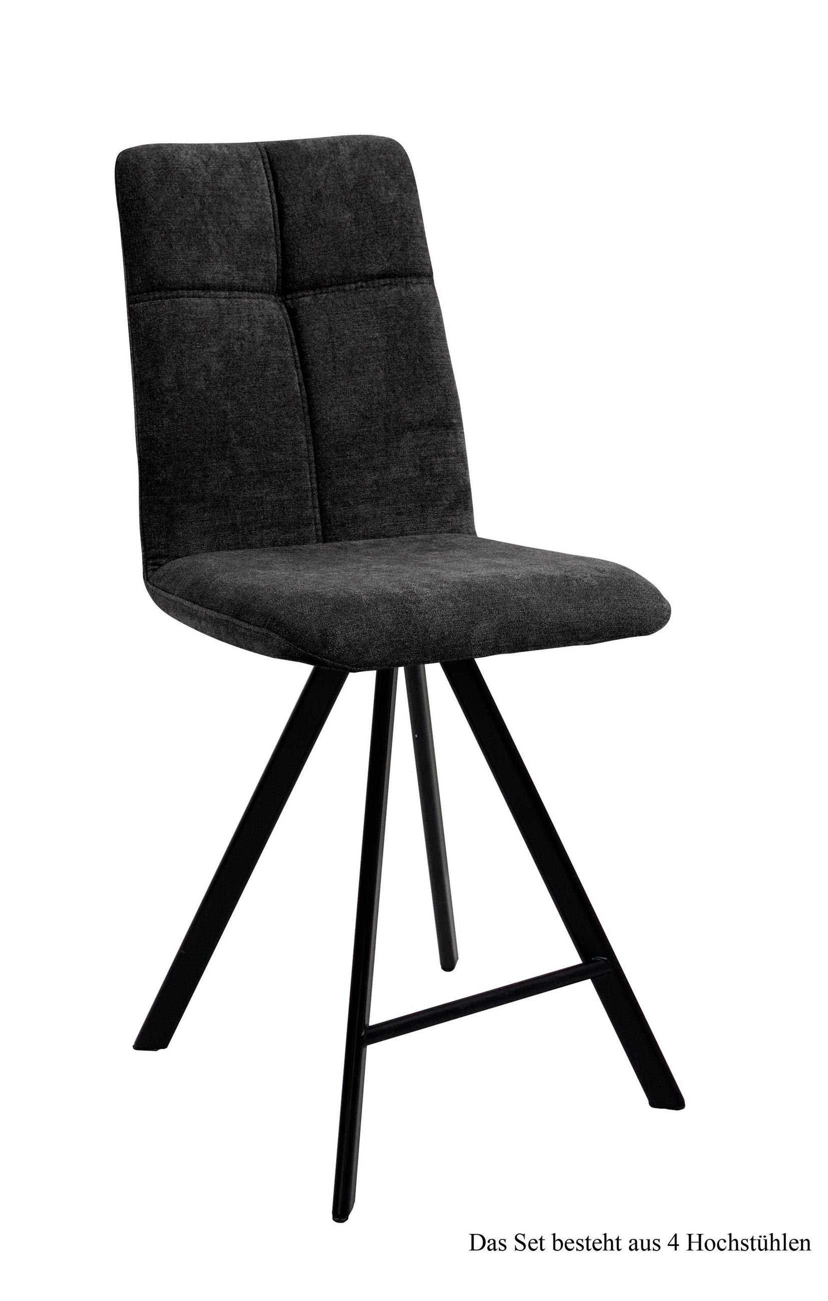 THEKENSTUHL (4er-Set) Deirdre 47x109x60 Schwarz/Anthrazit - Anthrazit/Schwarz, Kunststoff (60/109/47cm) - 58aufmkessel