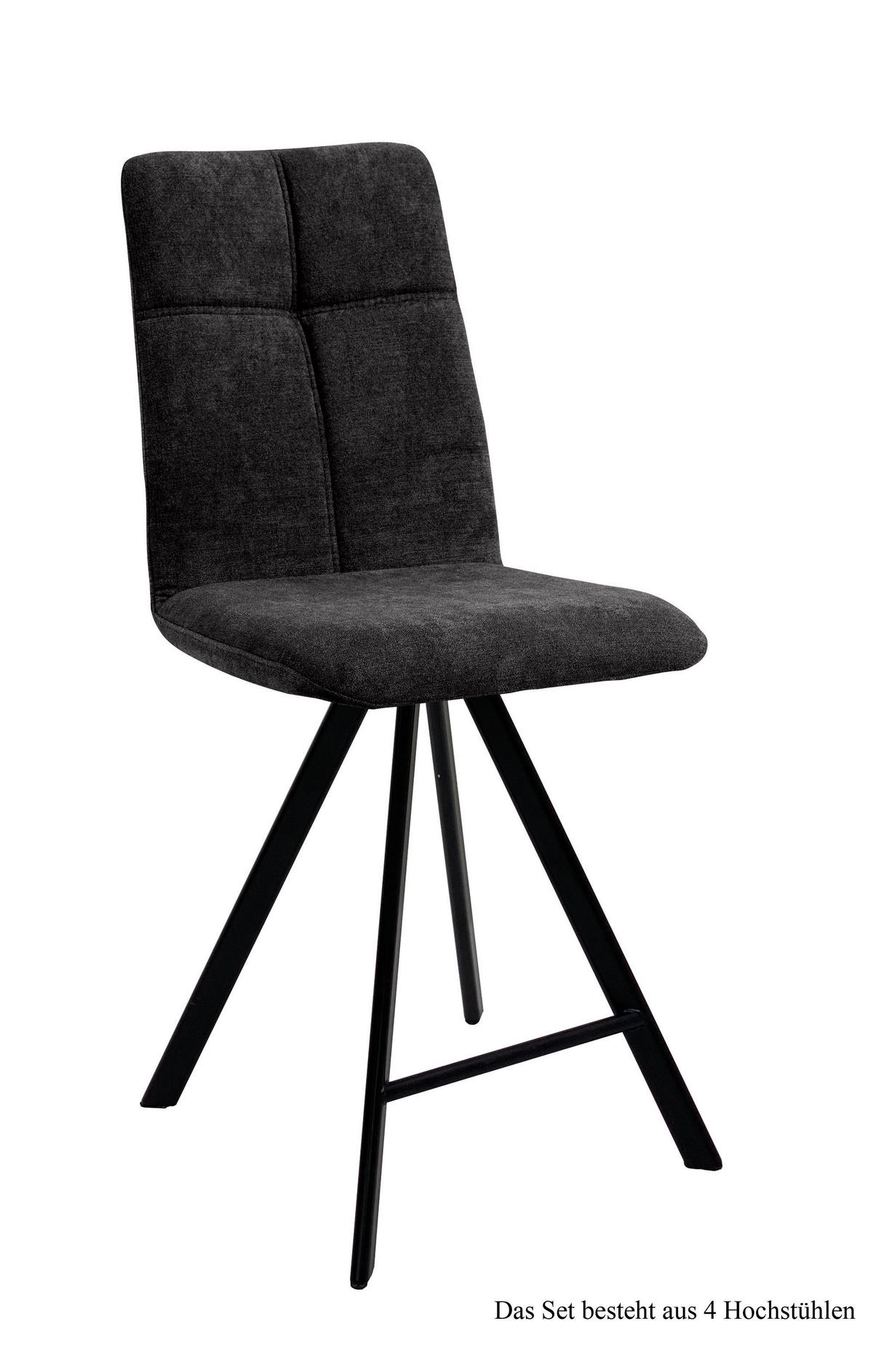 THEKENSTUHL (4er-Set) Deirdre 47x109x60 Schwarz/Anthrazit - Anthrazit/Schwarz, Kunststoff (60/109/47cm) - 58aufmkessel